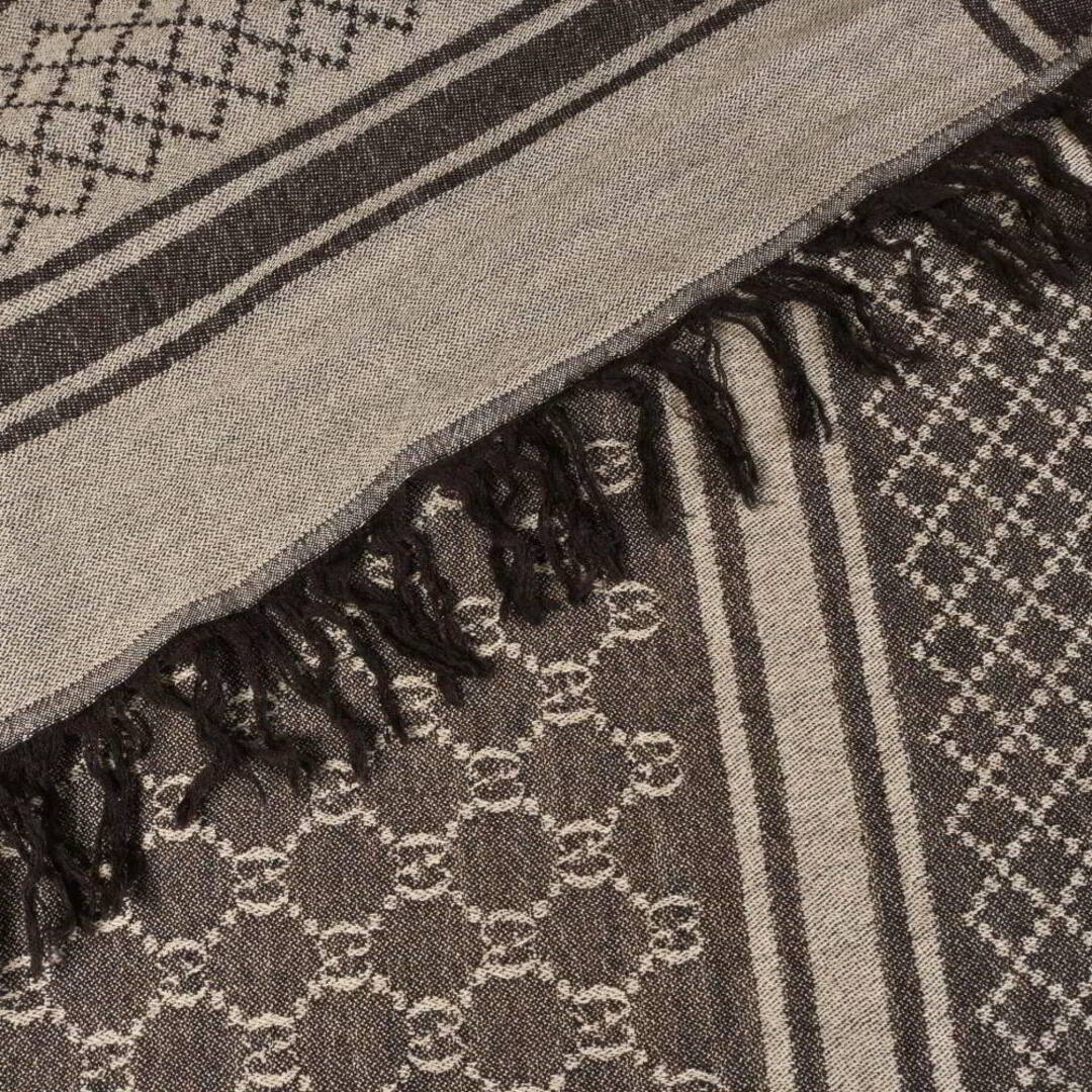 GUCCI - GUCCI フォックスファー シルク混 GG柄 ストール マフラーの