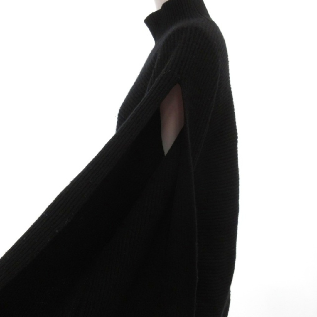 Drawer - ドゥロワー Drawer 畦編み ハイネック ニット カシミヤ混 黒