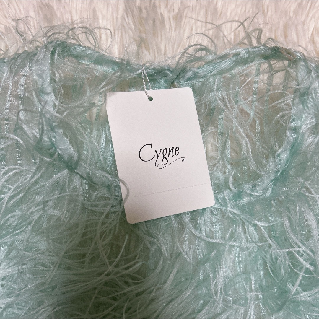 新品 2025SS Cygne シーニュ フェザートップスMoniミントグリーン