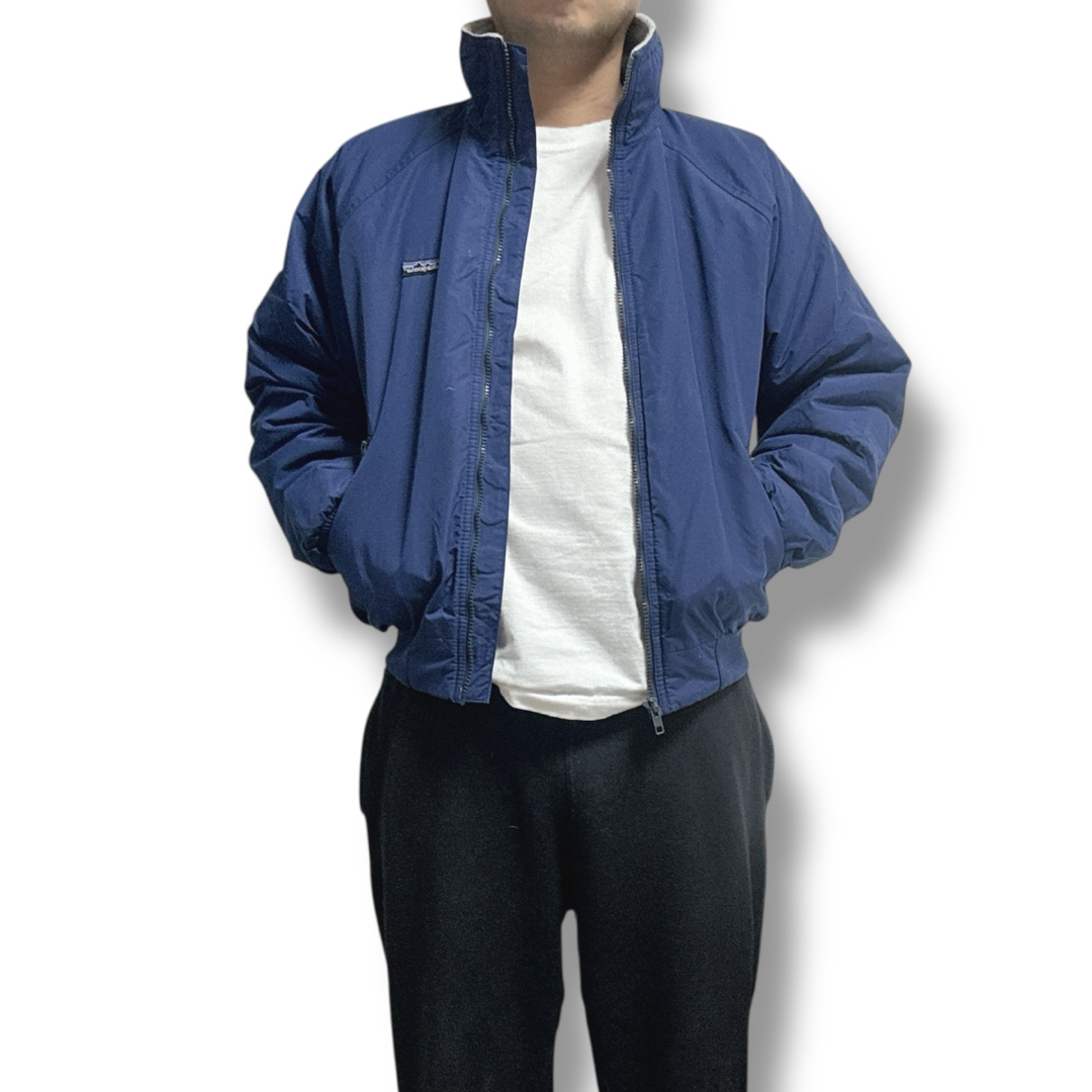 patagonia - 80s パタゴニア シェルドシンチラジャケット ネイビー usa