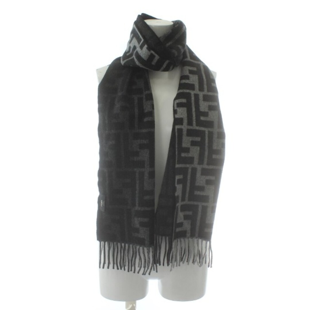 美品】FENDIズッカ柄マフラー良品ユニセックス フリンジ付き FENDI