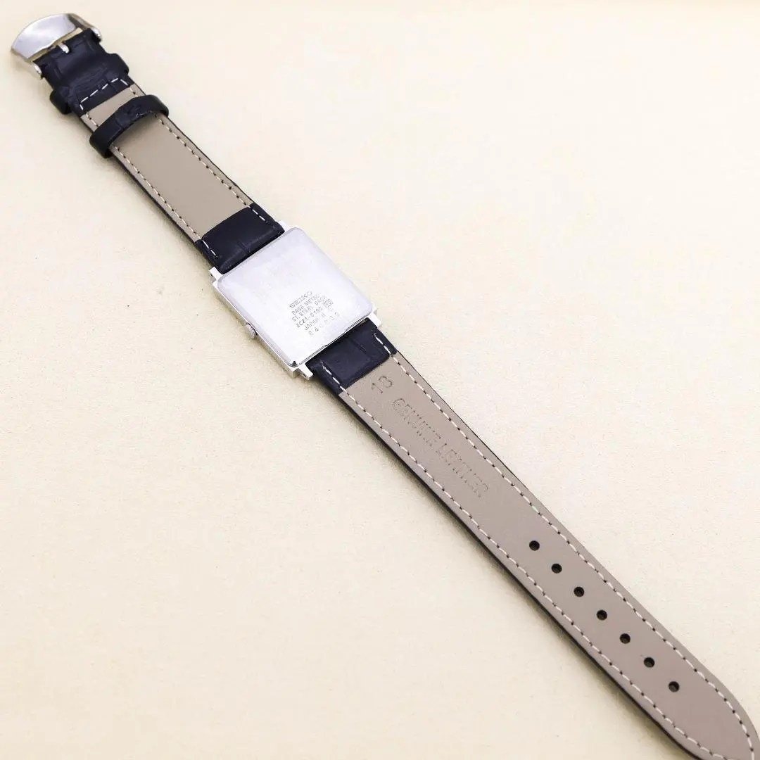 SEIKO - 稼働 SEIKO 腕時計 シャリオ スクエア メンズ レザー 新品電池