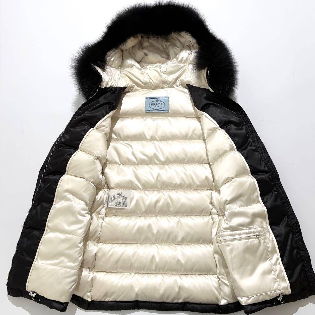 PRADA - 【美品】PRADA ダウンジャケット フォックスファー 三角ロゴ