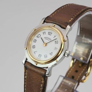 HERMES - エルメス クリッパー コンビ レディース デイト Hベルト 3針