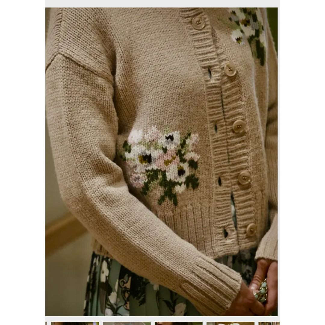 セブンテン×ケイタマルヤマ💐フラワー刺繍ニットカーディガン1ライト