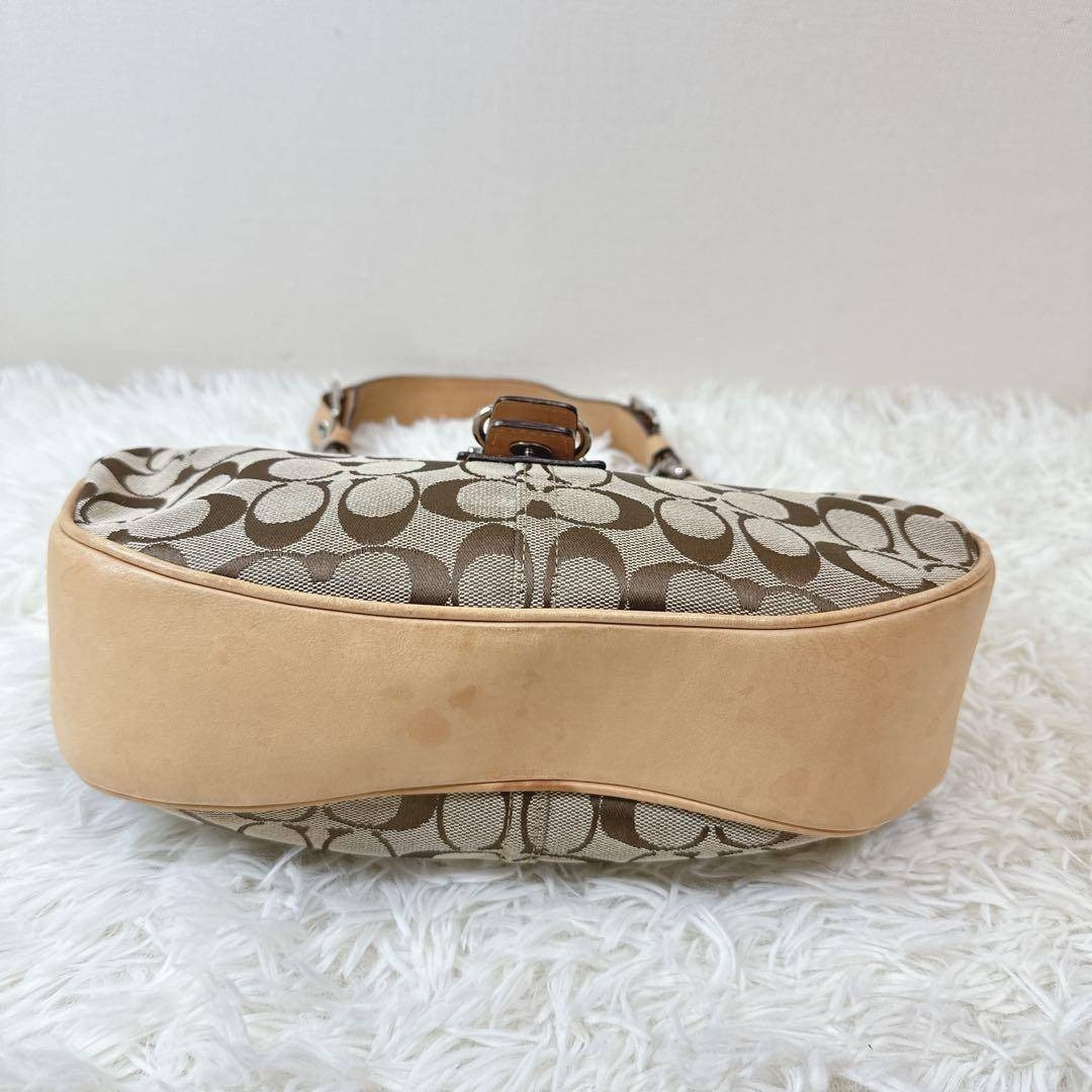 COACH シグネチャー ワンショルダーバッグ ホーボー ブラウン Y2K三日月