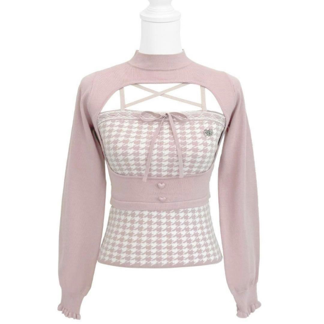 michellMacaron - ハニーミュウ イモちゃん 千鳥柄ハイネック