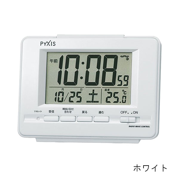 セイコークロック社製 PYXIS（ピクシス）温度表示付電波時計 NR535