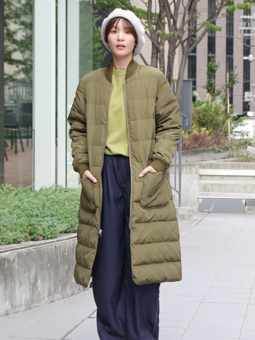 ライトタフタリバーダウン ロングコート(リバーシブル)（ダウン