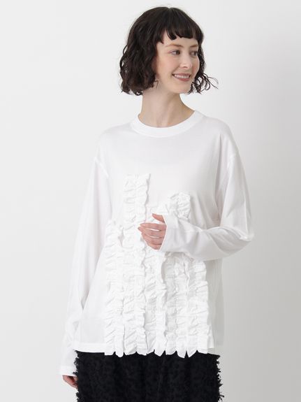 プレミアム天竺フリルカットソー（Tシャツ）｜H.A.K（ハク）｜HAKKA