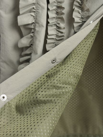 リサイクルナイロンタスランメモリーフリルスカート(裏地付き)（ロング