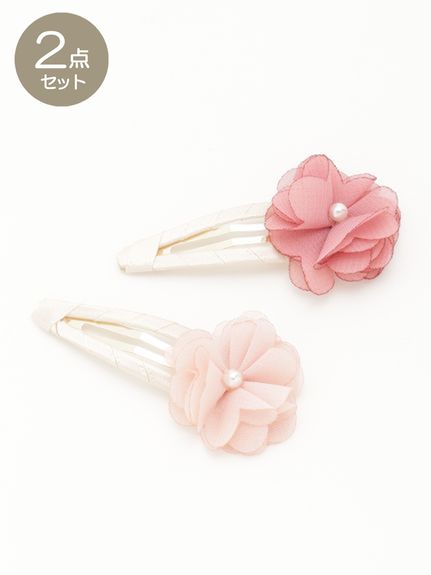 フォーマル対応]フラワーモチーフヘアクリップ（ヘッドアクセサリー