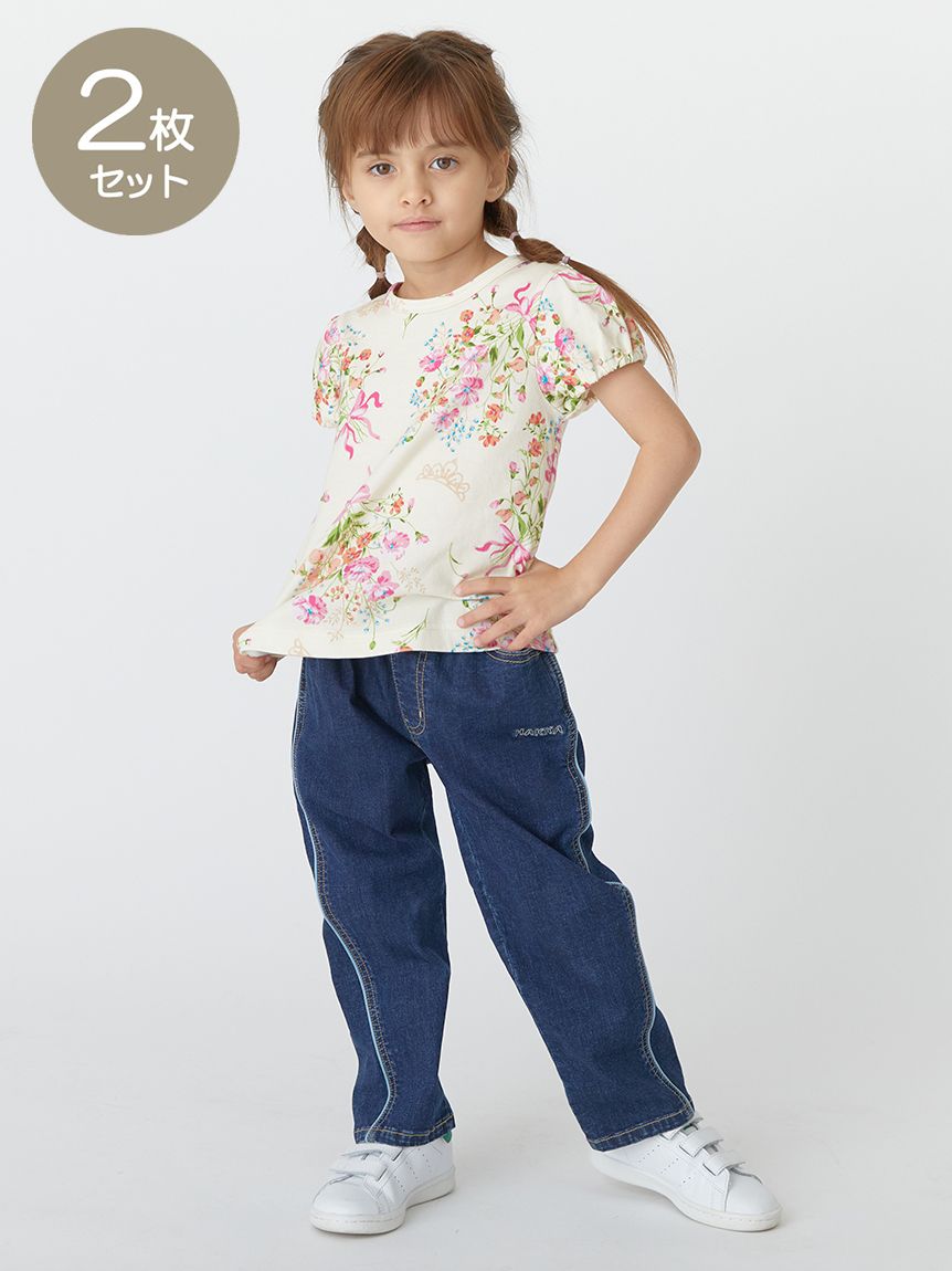 ティアラフラワープリントTシャツセット（Tシャツ）｜hakka kids