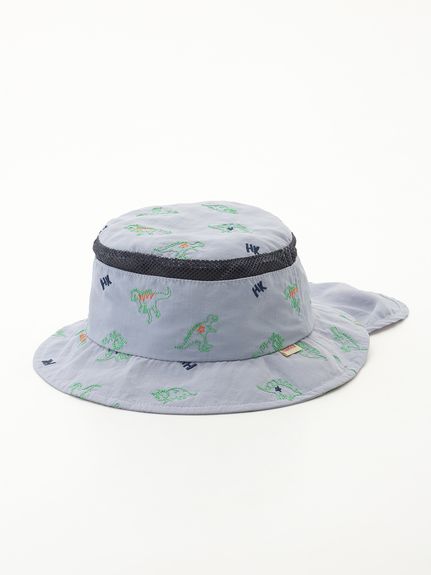 チェリー刺繍／恐竜刺繍日よけ付きハット（ハット）｜hakka kids