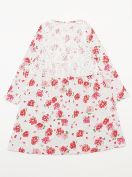 ポピープリント裏毛ワンピース（カットワンピース）｜hakka kids