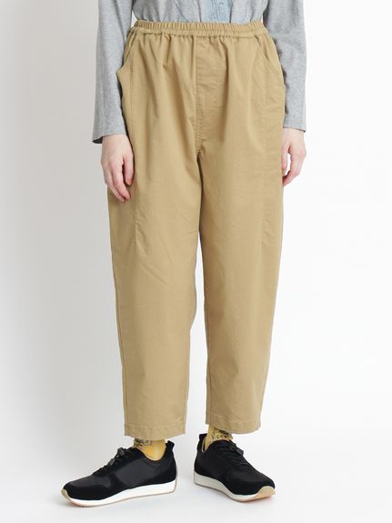 コットンポリエステルチノストレッチバイオ加工コクーンシルエット