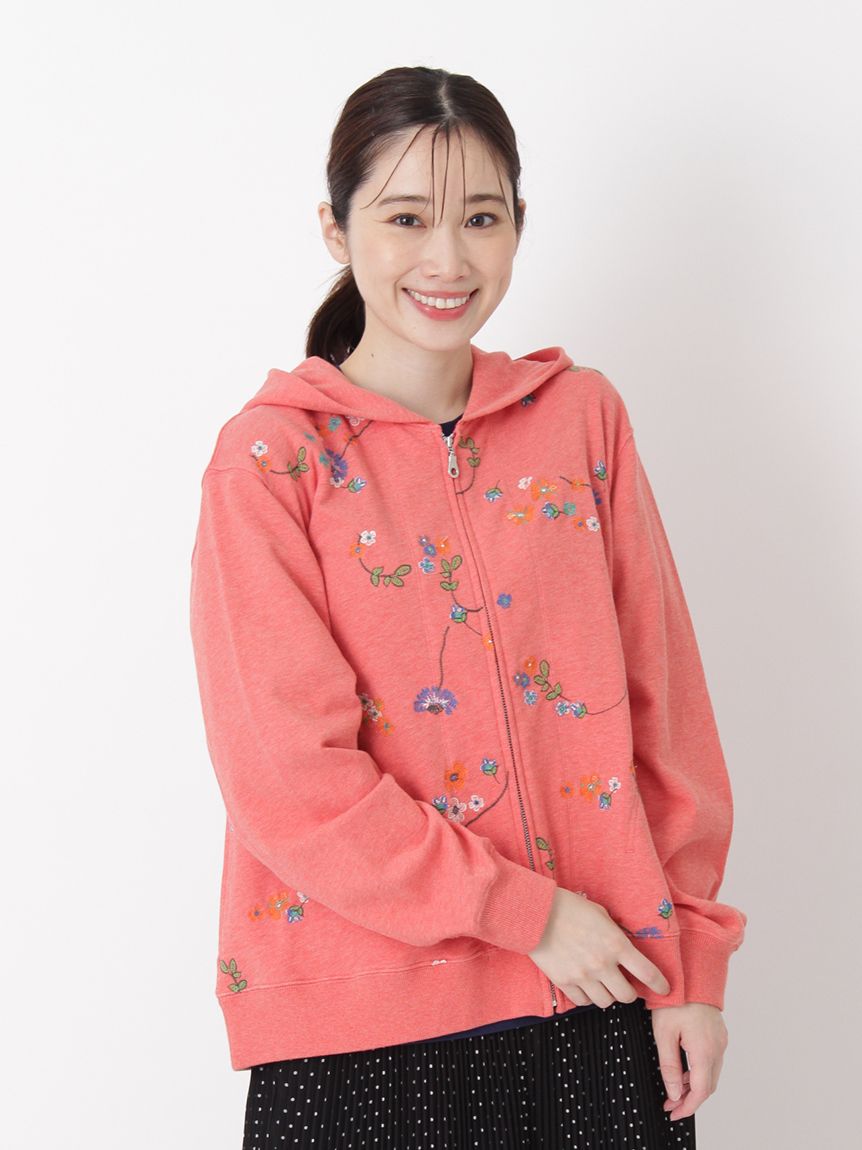 タイニーフラワーワルツ刺繍裏毛フーディ（パーカー）｜SUPER HAKKA