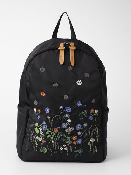 glanta」フラワー&ドット刺繍ラウンドリュック（リュック）｜SUPER