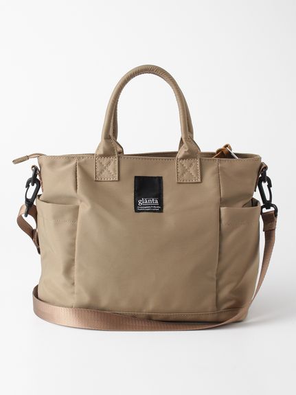 glanta」フローラルハーモニー刺繍スクエアトートショルダーバッグ