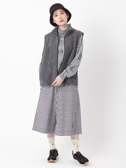 レトロフラワー刺繍ボアベスト(裏地付き)（ベスト）｜SUPER HAKKA