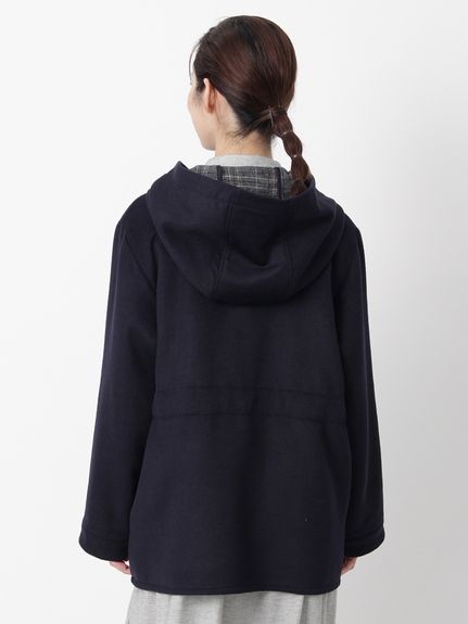 ウールレーヨンダブルフェイスフーディコート（ウールコート）｜SUPER