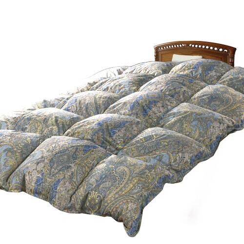 西川 布団・快眠グッズ ポーランド産ダウン90％羽毛布団 ダブル ブルー