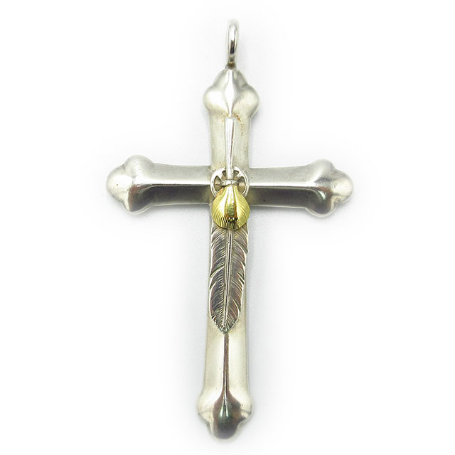 ゴローズ 特注 金ハートホイールフェザー付クロス 裏メタル - OneStyle