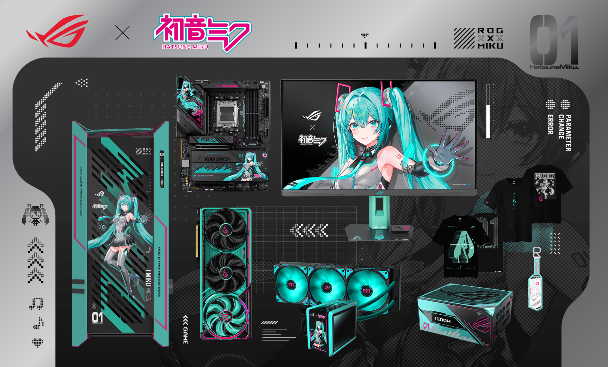 ASUS ROG X MIKU Strix Helios II EATX 機箱(HATSUNE MIKU EDITION