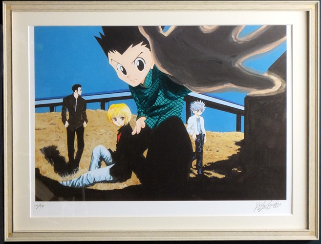 冨樫義博 直筆サイン入りカラー複製イラスト「HNUTER×HNUTER」