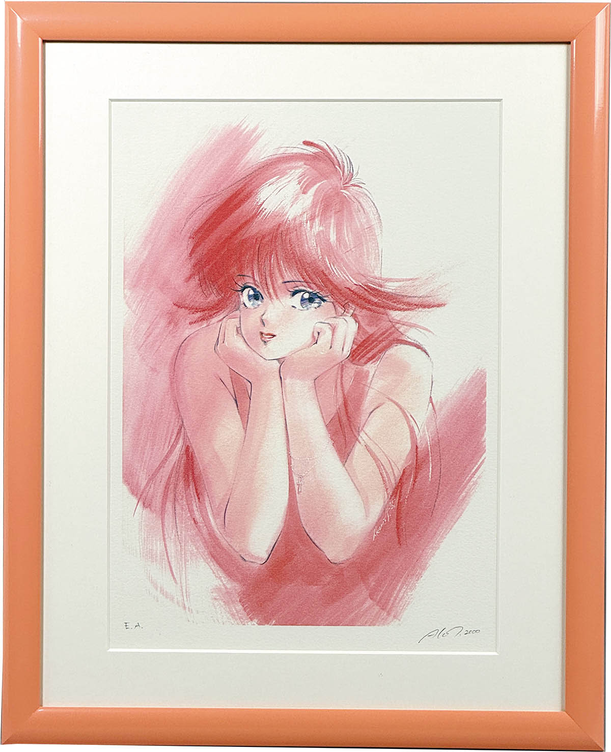 2125] 高田明美 直筆サイン入り版画「きまぐれオレンジ☆ロード」鮎川