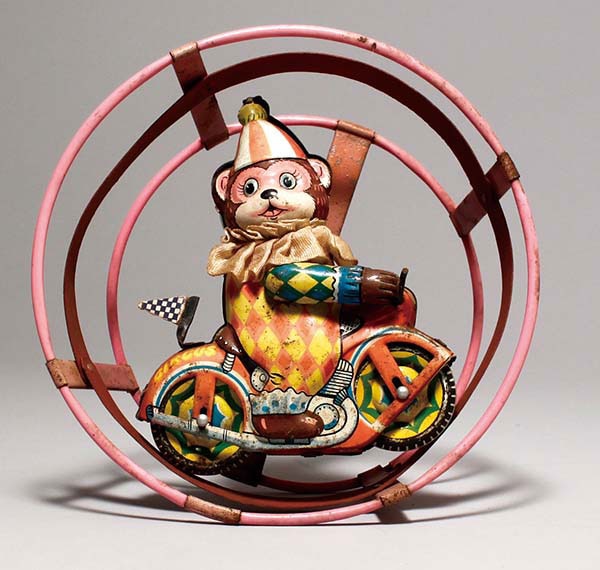 メーカー不明/日本製 熊のサーカスバイク ブリキ・ゼンマイ