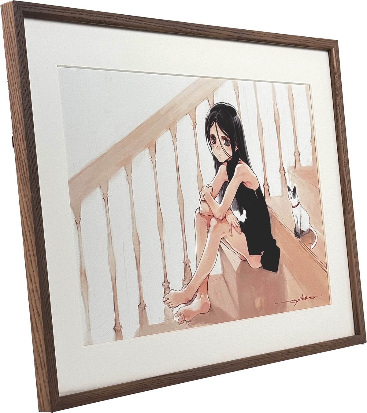 3154] 大槍葦人 直筆サイン入りカラー複製イラスト