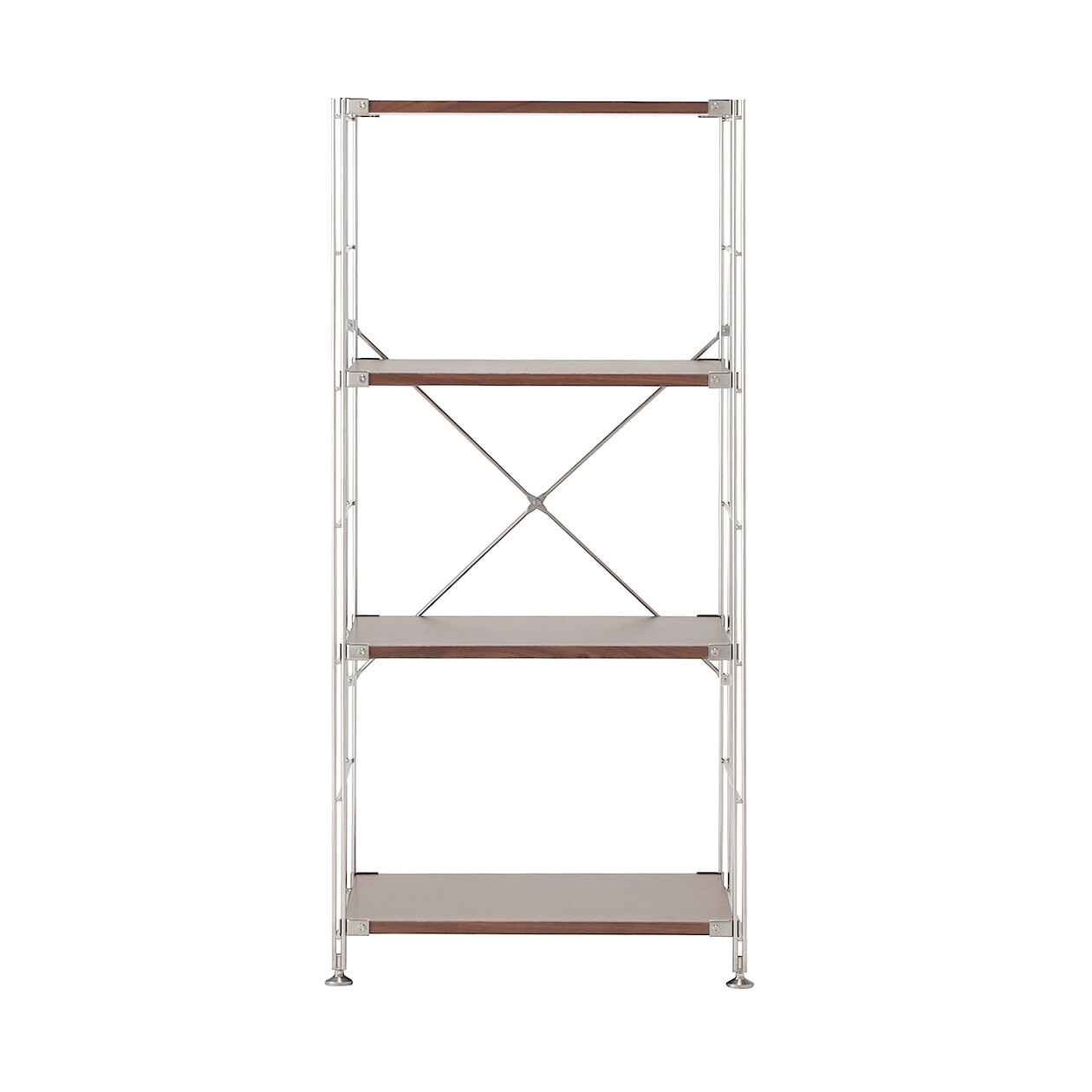 無印良品 ステンレスユニットシェルフ・ウォールナット材棚セット・中