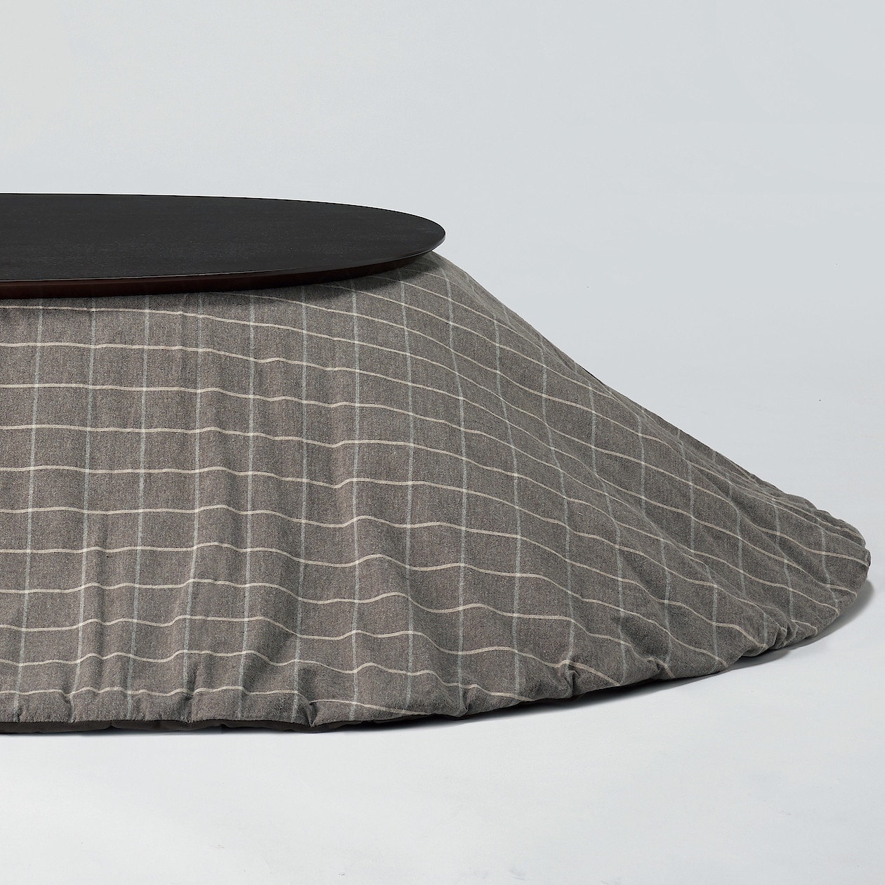 無印良品 こたつふとん・フランネル・楕円形／ブラウンチェック - 通販