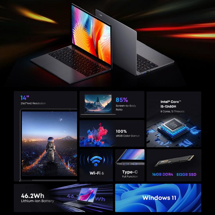 CHUWI CoreBook X 14 インチ ノートパソコン、16GB+512GB、Windows 11