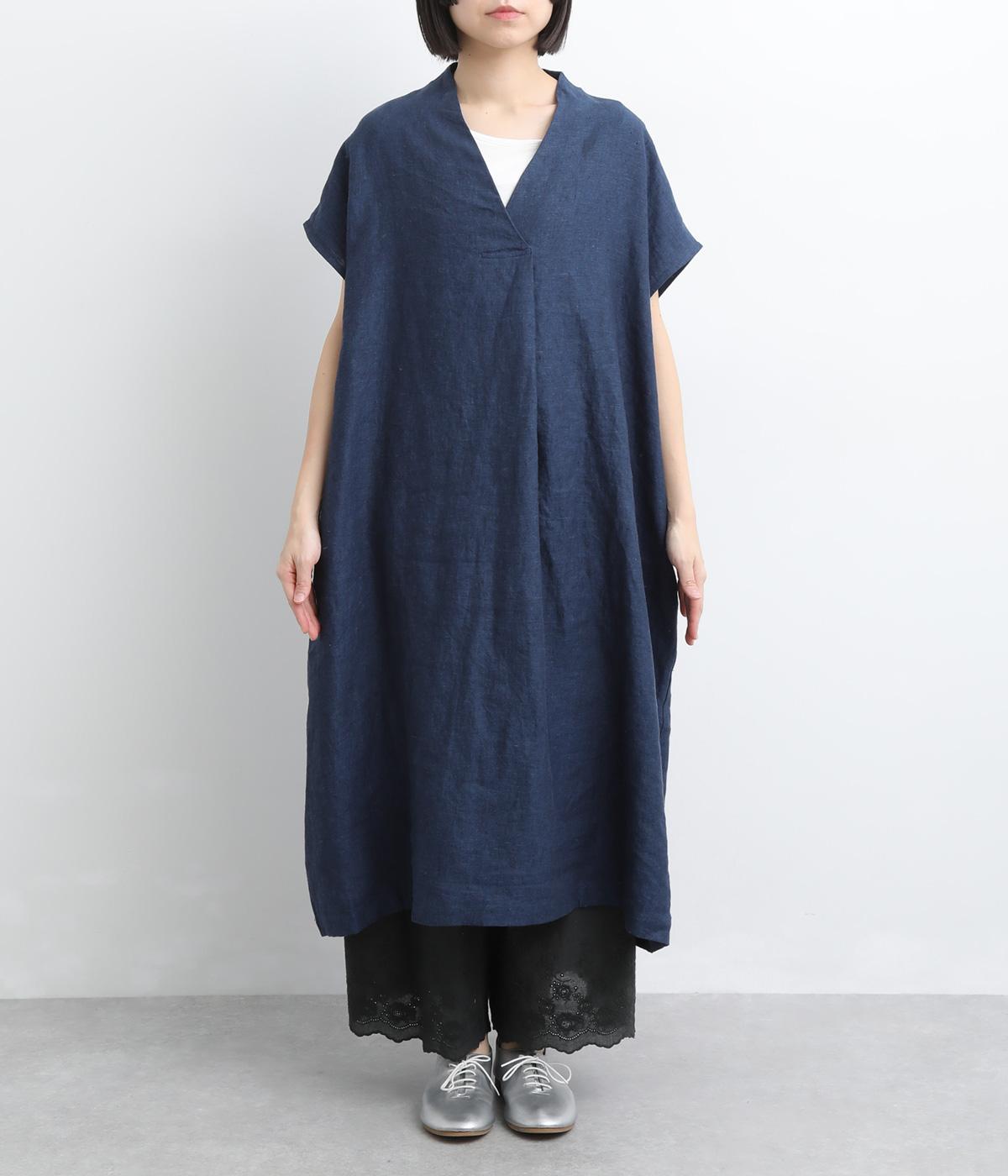 9番手リネンセンタータックノースリーブワンピース｜08Mab