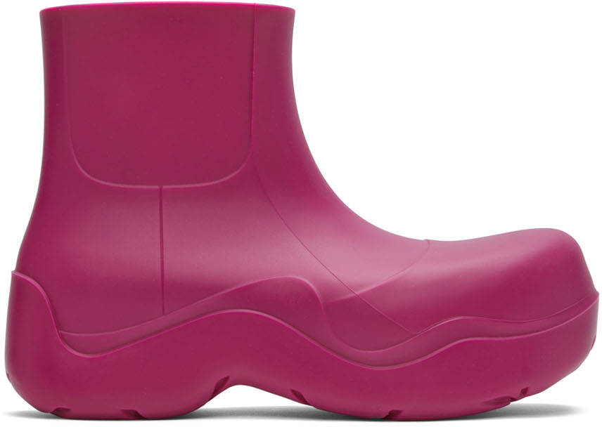 Bottega Veneta: Pink Puddle Boots | SSENSE