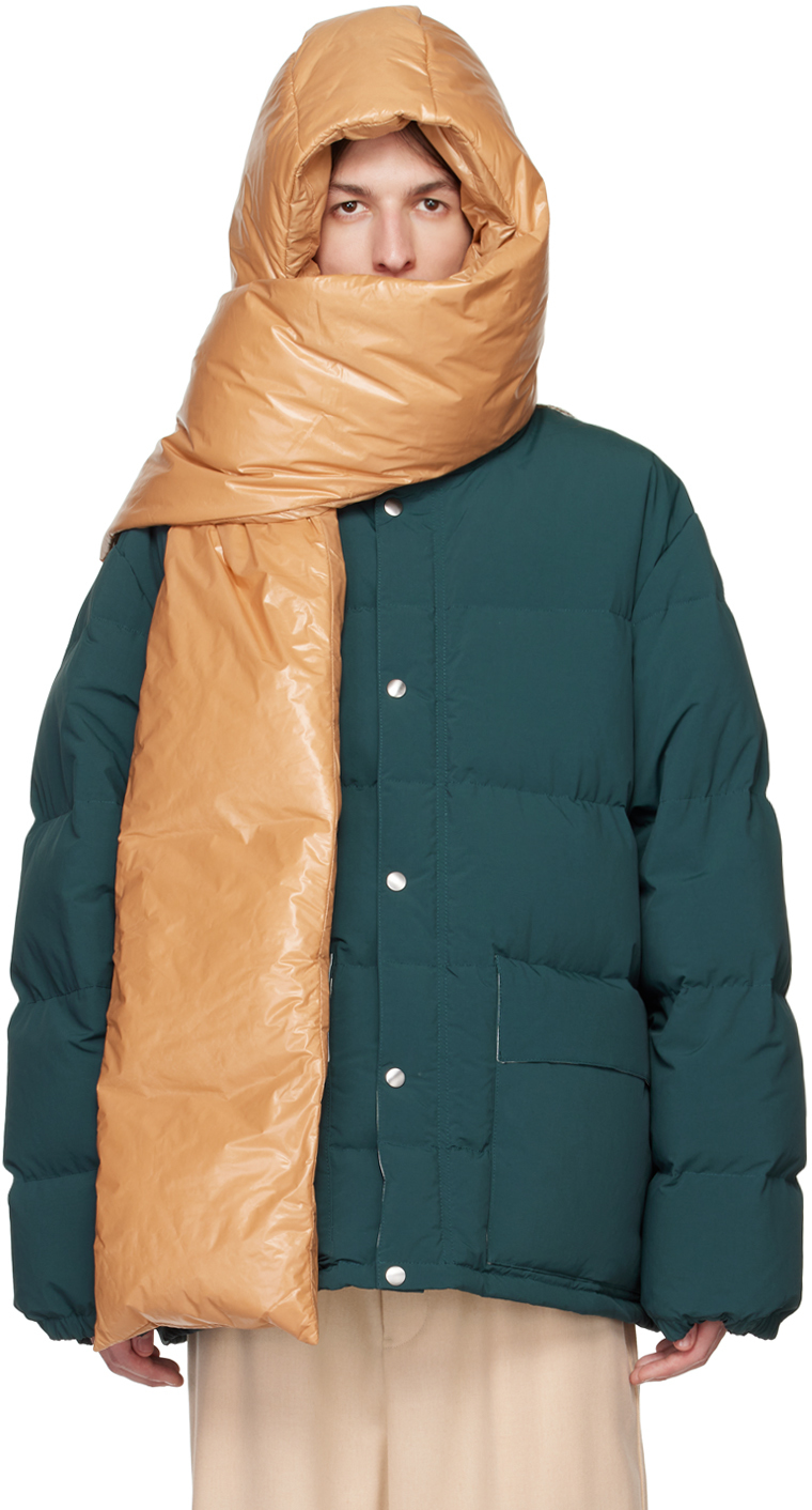 SSENSE Exclusive Beige Hood Down Scarf by Jil Sander on Sale