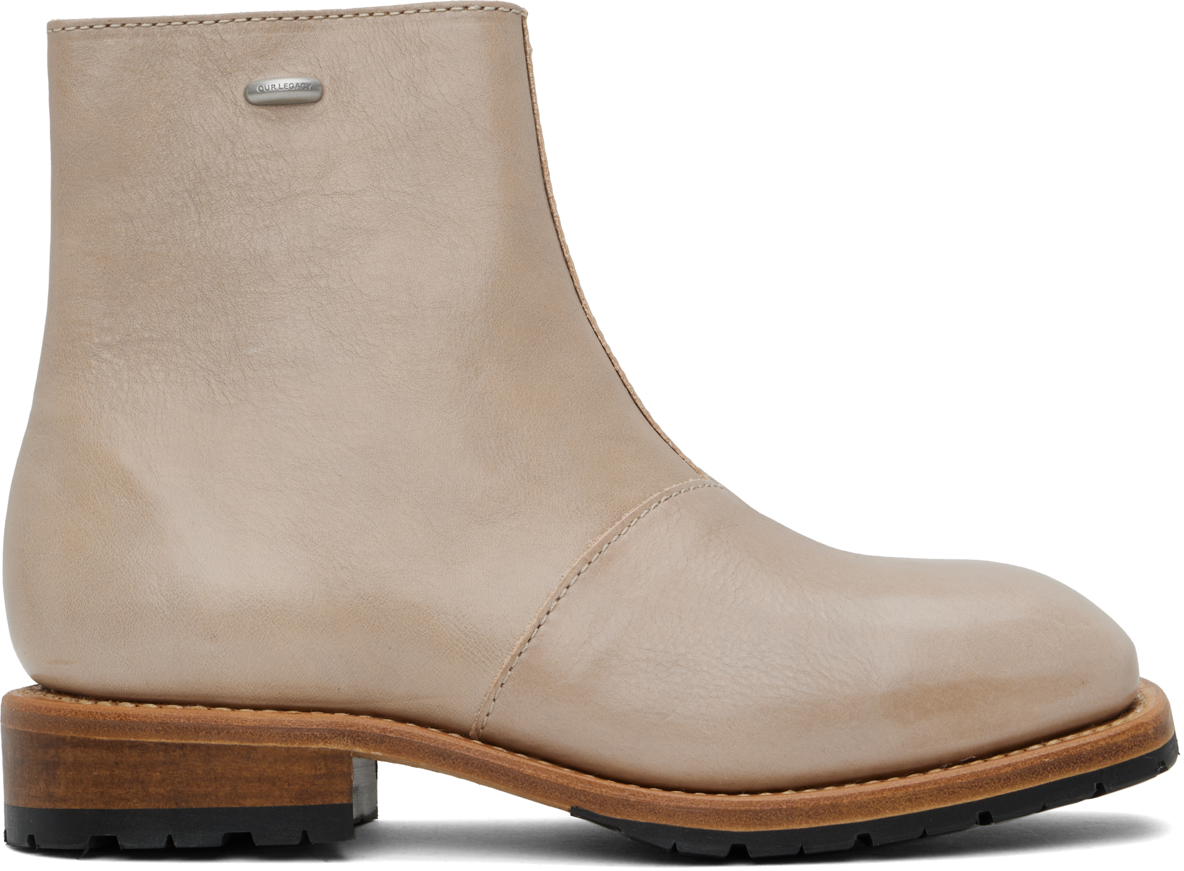 Taupe Engine Boots by OUR LEGACY on Sale