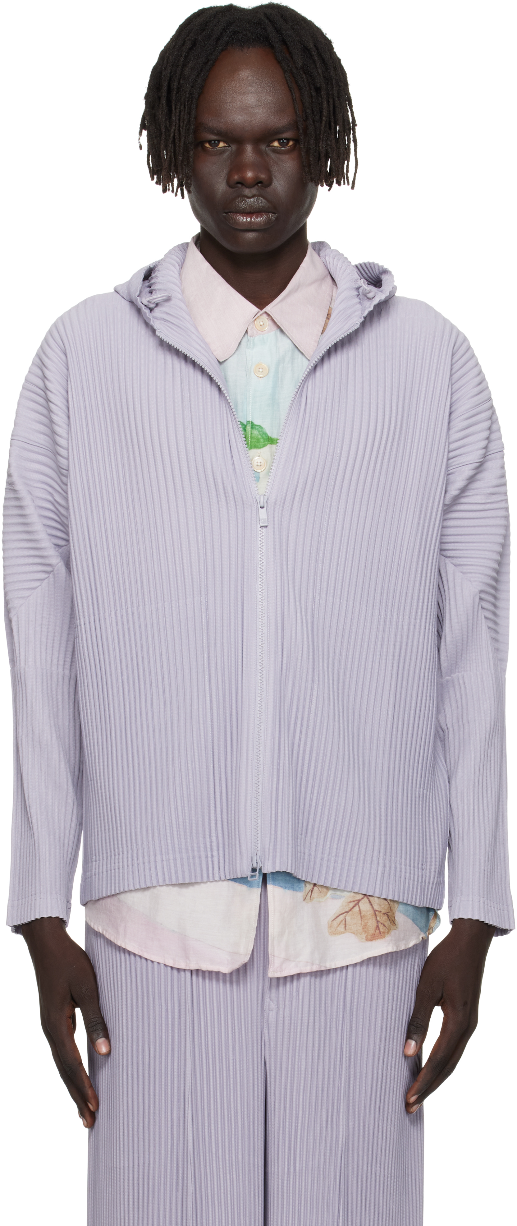Purple Monthly Color June Hoodie by HOMME PLISSÉ ISSEY MIYAKE on Sale