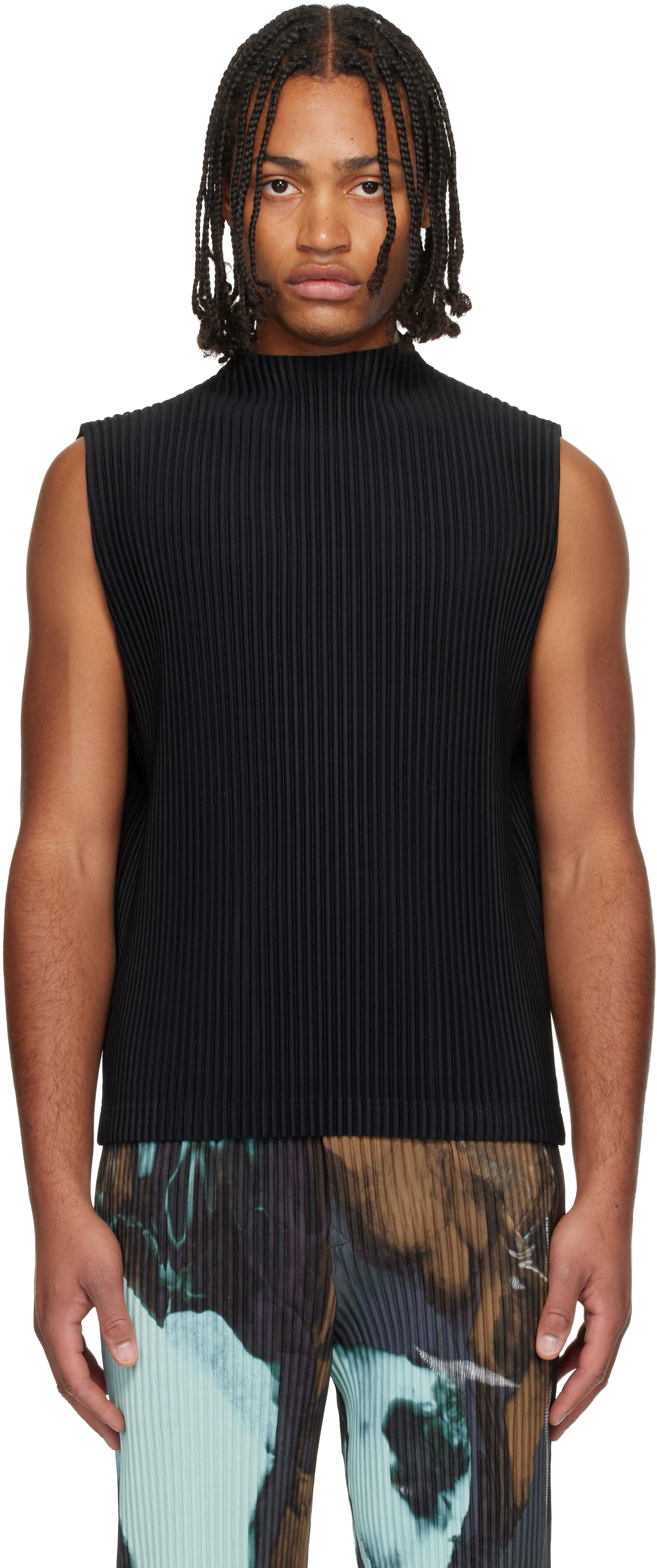 HOMME PLISSÉ ISSEY MIYAKE: Black Monthly Color July Tank Top | SSENSE