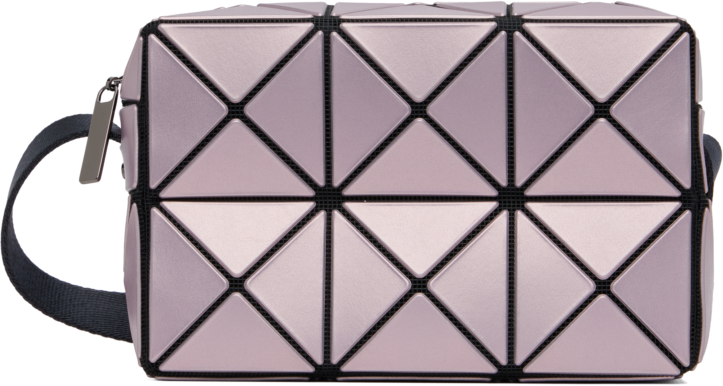 Pink Cuboid Metallic Bag by BAO BAO ISSEY MIYAKE on Sale