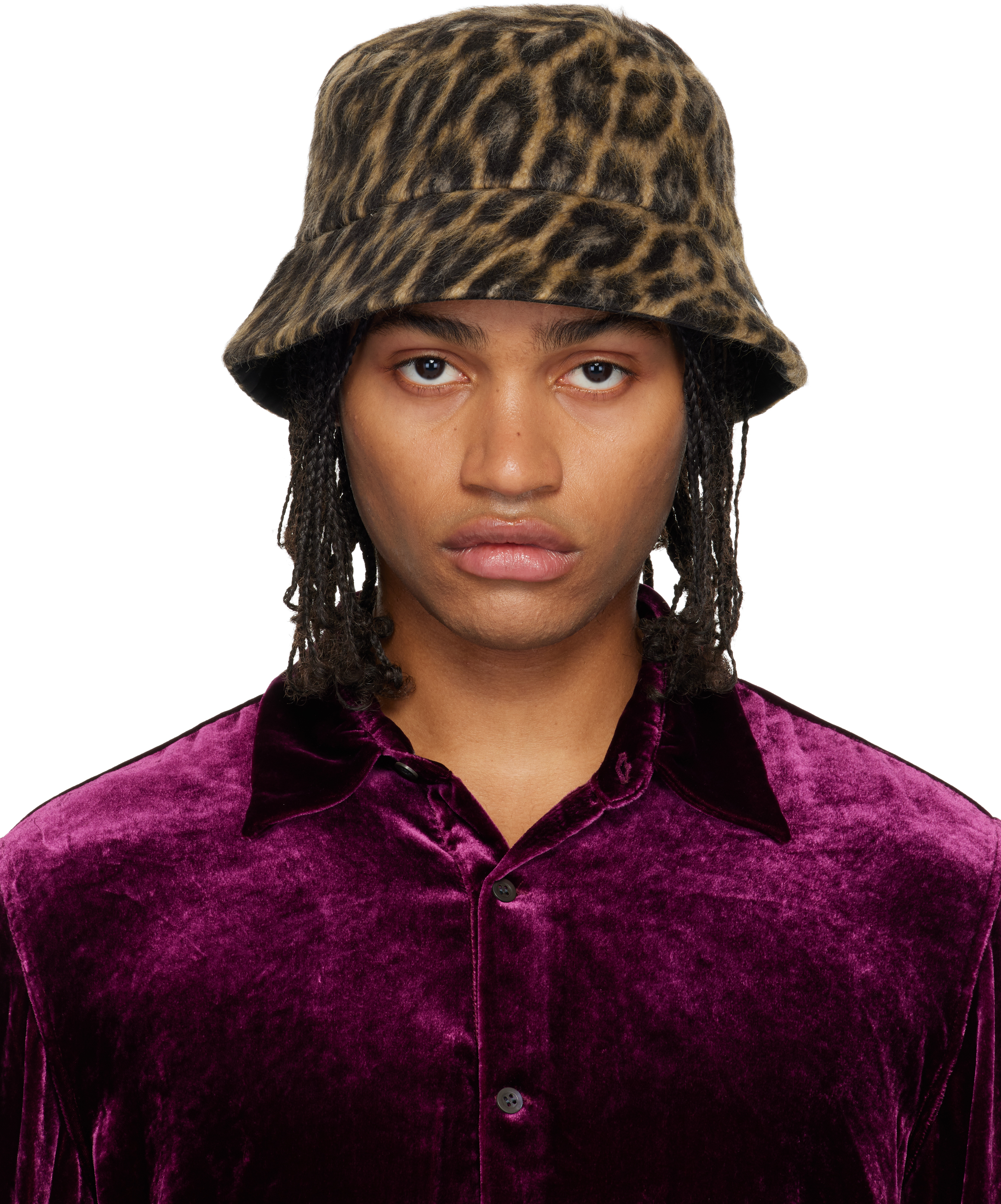 Lanvinのブラウン レオパード プリント リバーシブル バケットハットが