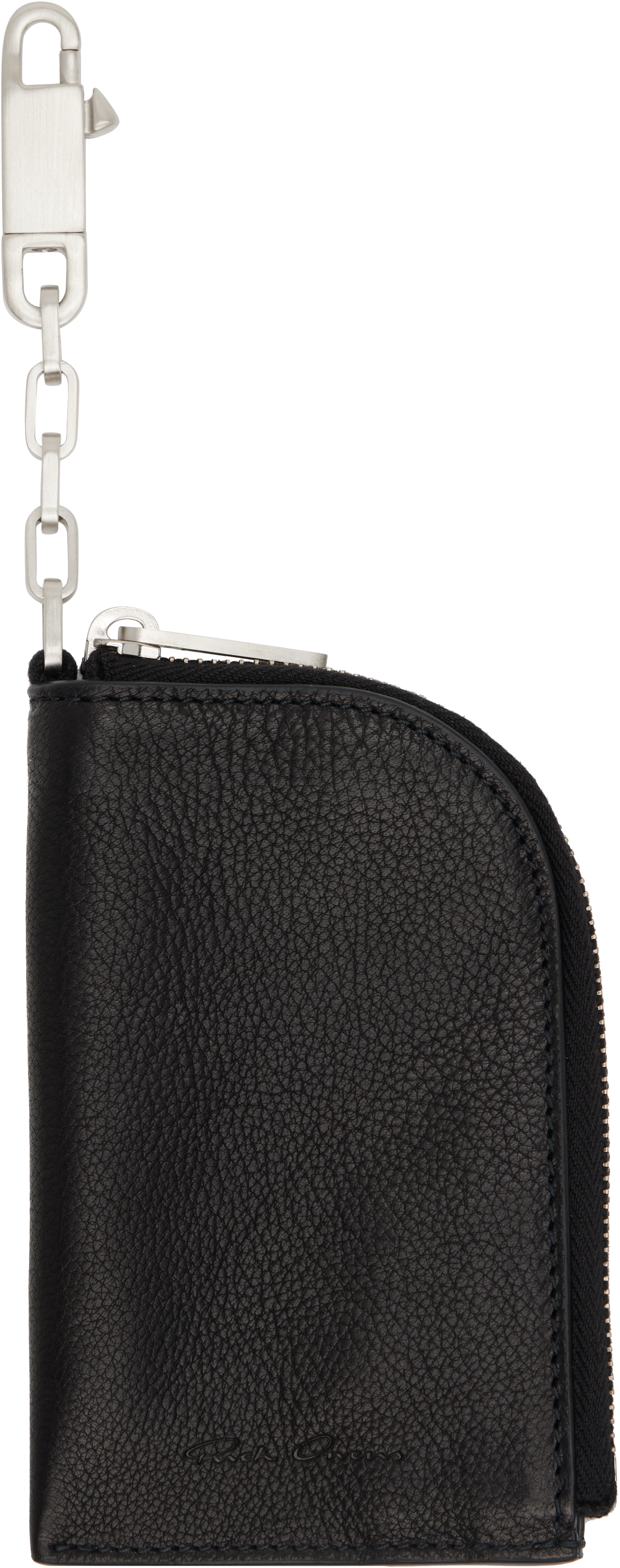 Black Concordians Hook Wallet by Rick Owens on Sale