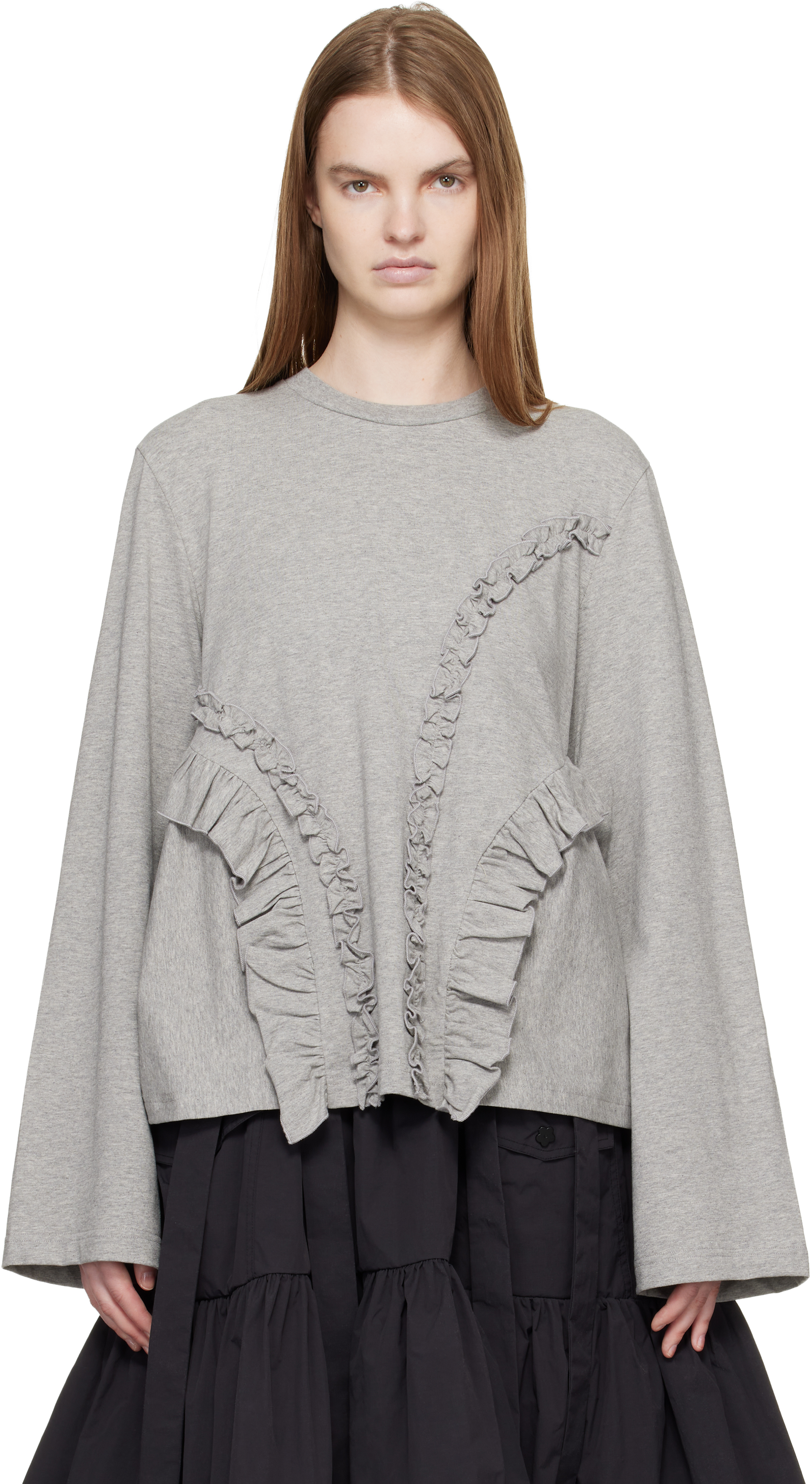 Cecilie Bahnsen: Gray CBalva T-shirt | SSENSE