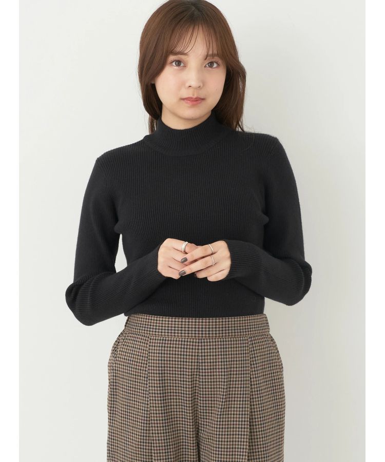 やわらかタッチハイネックリブプルオーバー/earth music&ecology