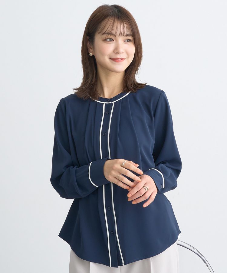 バイカラータックブラウス/earth music&ecology（アース ミュージック