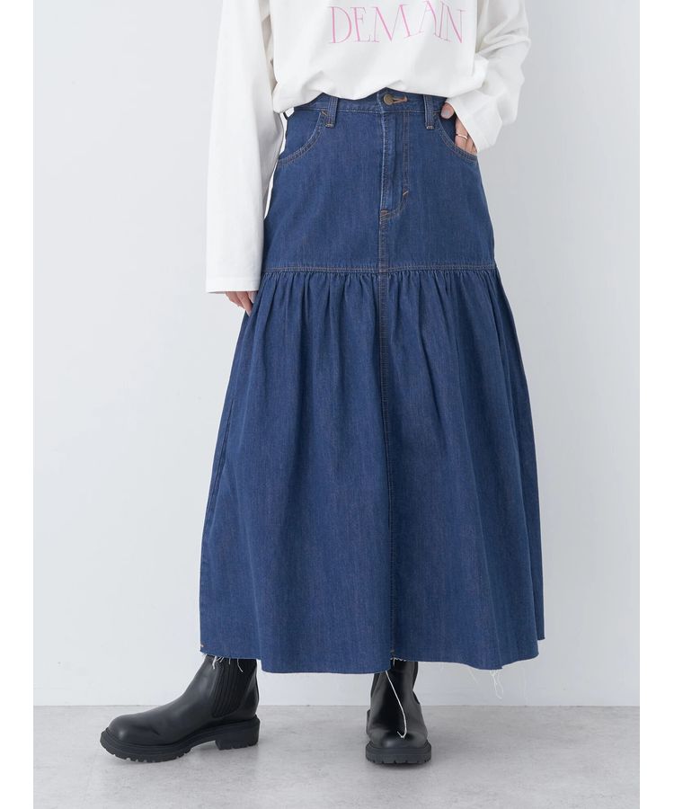 Lee×e.m.a.e.デニムフリルスカート/earth music&ecology（アース