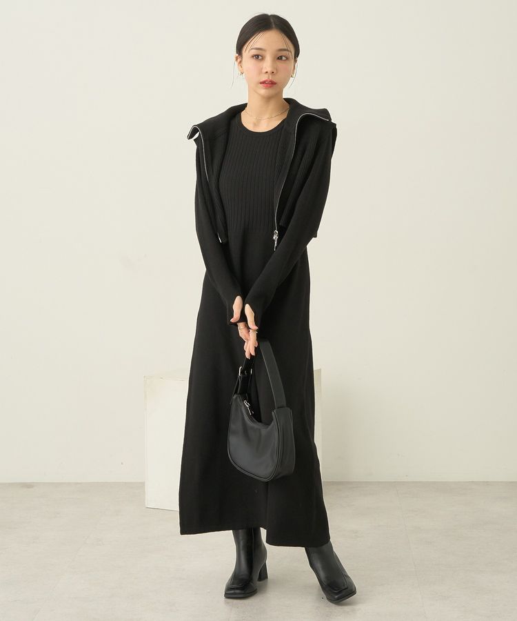 SET2点ZIPベスト+ニットワンピース/earth music&ecology（アース