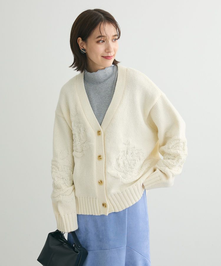 swing by バラ柄ニットカーディガン/Green Parks（グリーン パークス